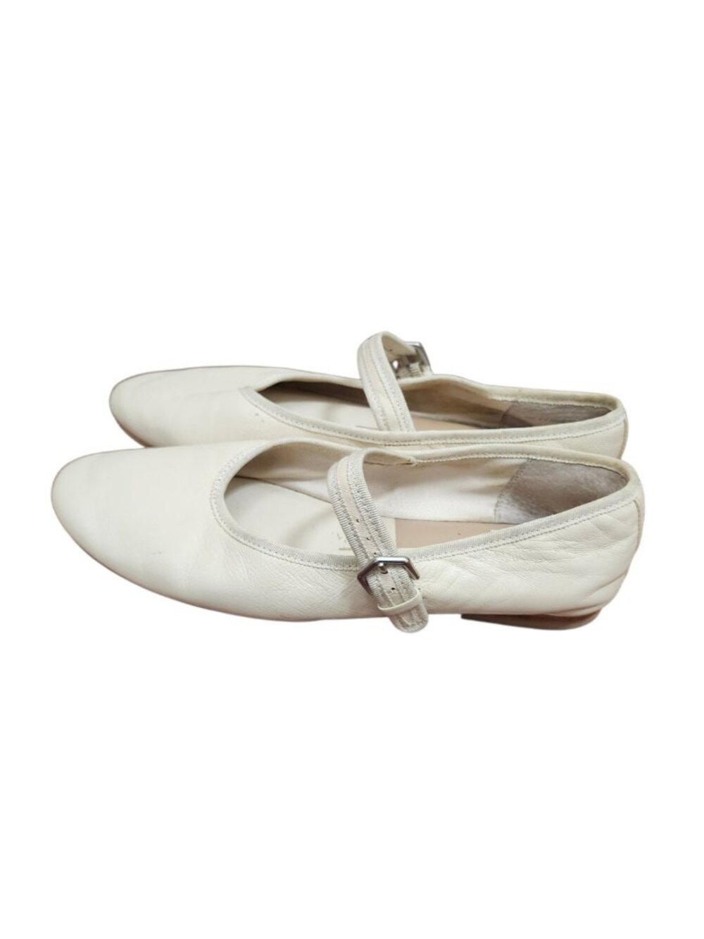 Dolce Vita White Leather Mary Jane Flats Womens Size 6.5 Buckle Strap Ballet - Picture 7 of 11